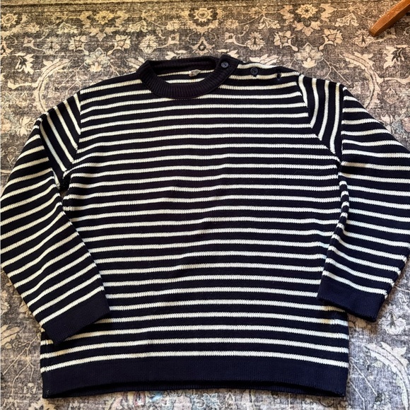 Vintage Navy and White Striped Sweater - Picture 1 of 5